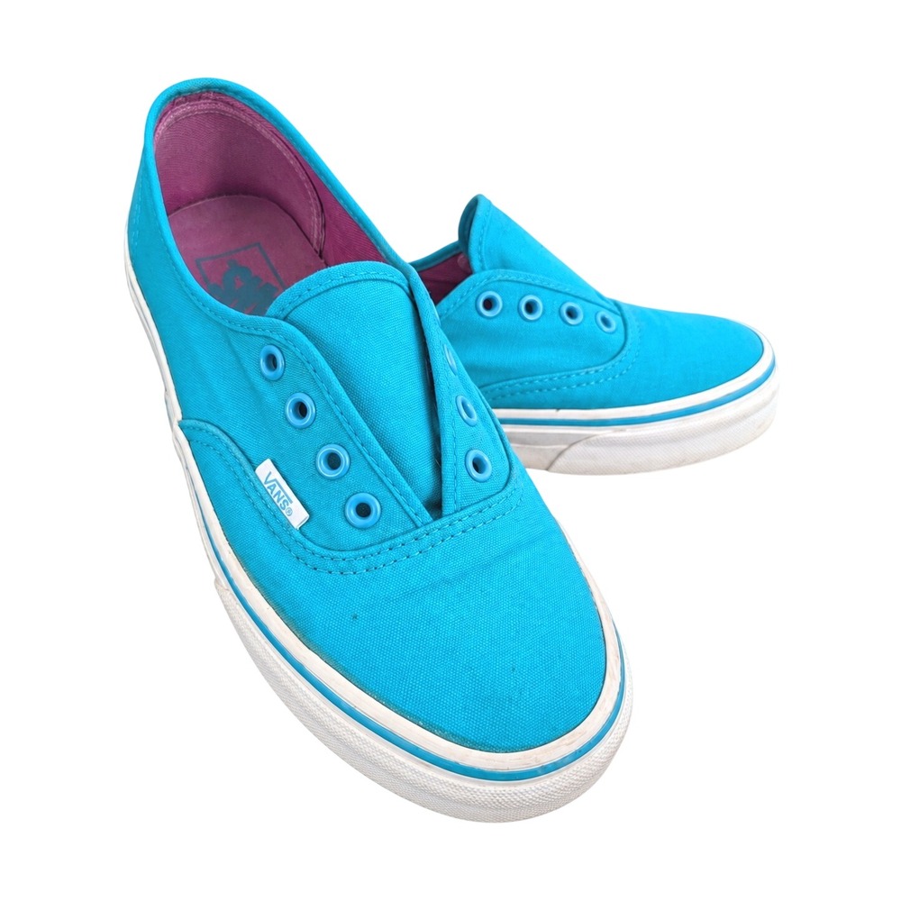 Vans Authentic Lo Pro Turquoise Blue Canvas Low Top Sneakers Unisex